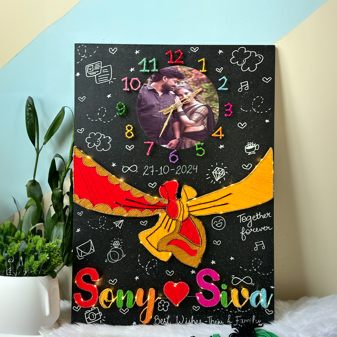 Custom String Art Clock With Gathbandhan: A Perfect Wedding Gift