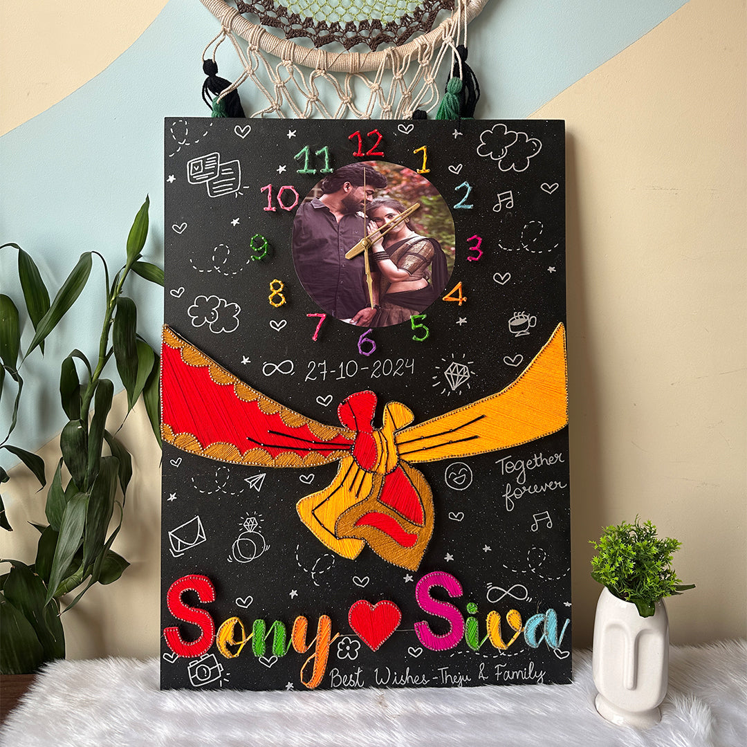 Custom String Art Clock With Gathbandhan: A Perfect Wedding Gift