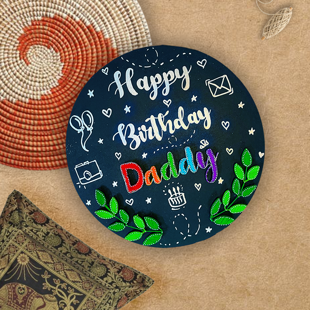 Whirlwind Wishes: A Circular Birthday Leaf String Art