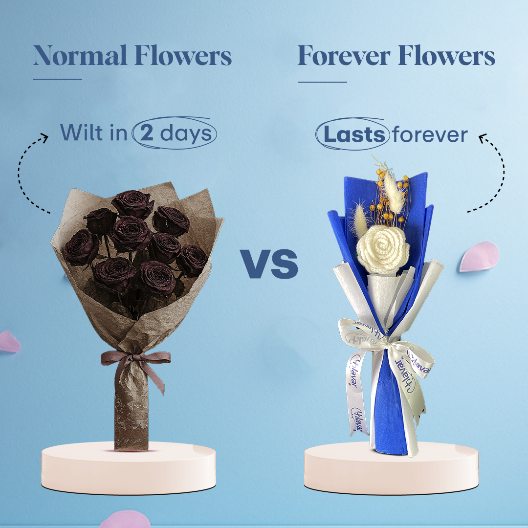 Single Crochet White Rose Bouquet