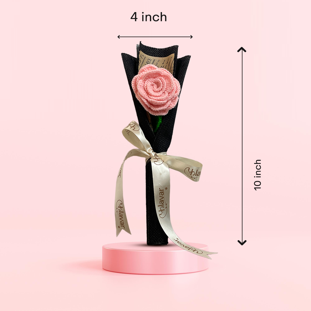 Single Crochet Pink Rose Bouquet