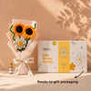 Golden Glow sunflower and daisy crochet bouquet as a wedding return gift idea