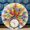 Handmade thread and nail wall clock in a multicoloured design by Beyond Gifts