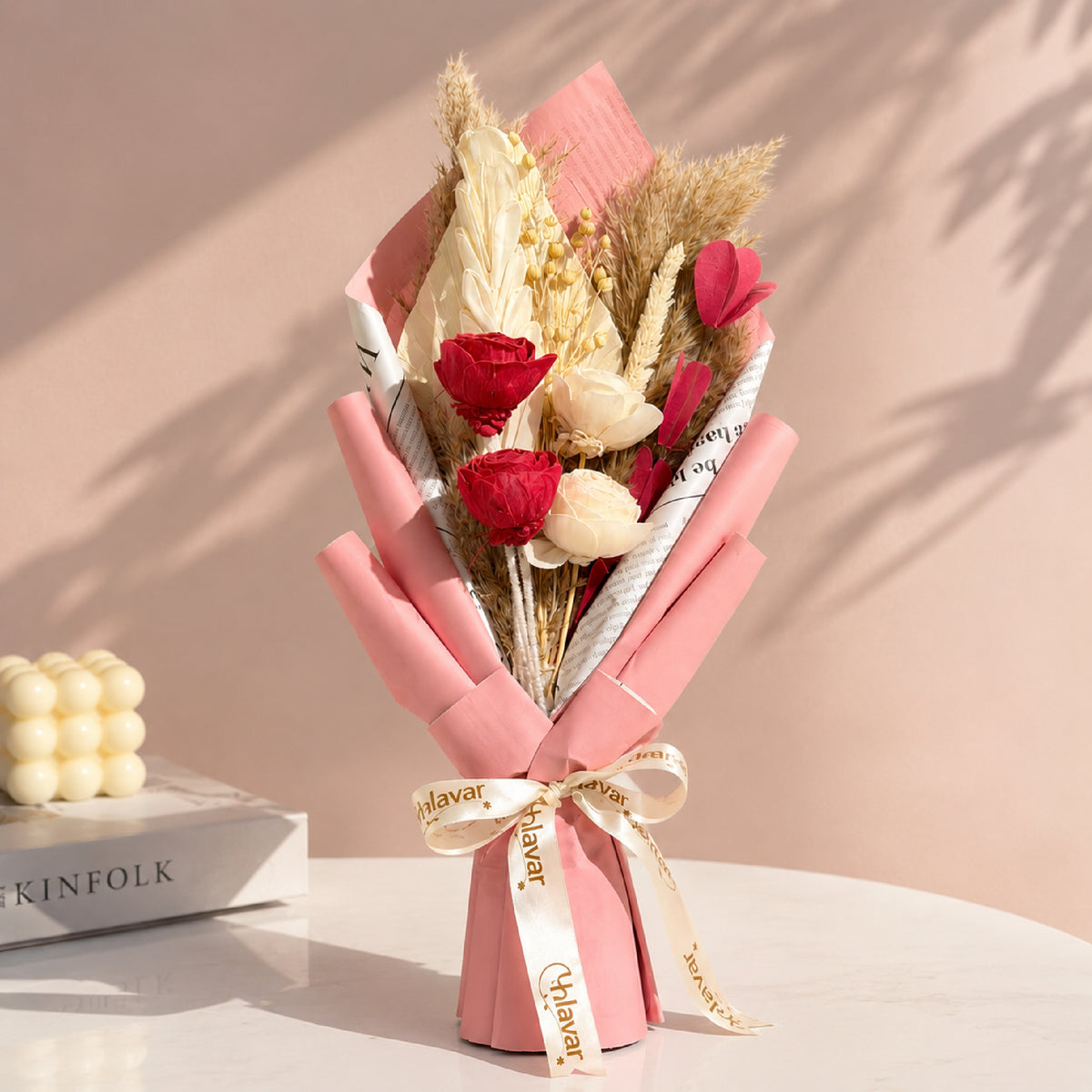 Blush Muse | Dried Pink Rose Arrangement with Fragrance Spray
