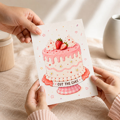Birthday Greeting Card with Crochet Flowers