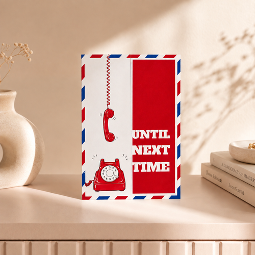 Long Distance "Until Next Time" I Miss You Greeting Card with Crochet Flowers