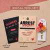 Beyond Gifts Arrest Warrant Greeting Card with Crochet Flower