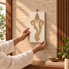 Handwoven Ganesha Wall Art | Gold String Panel for Home & Pooja Room