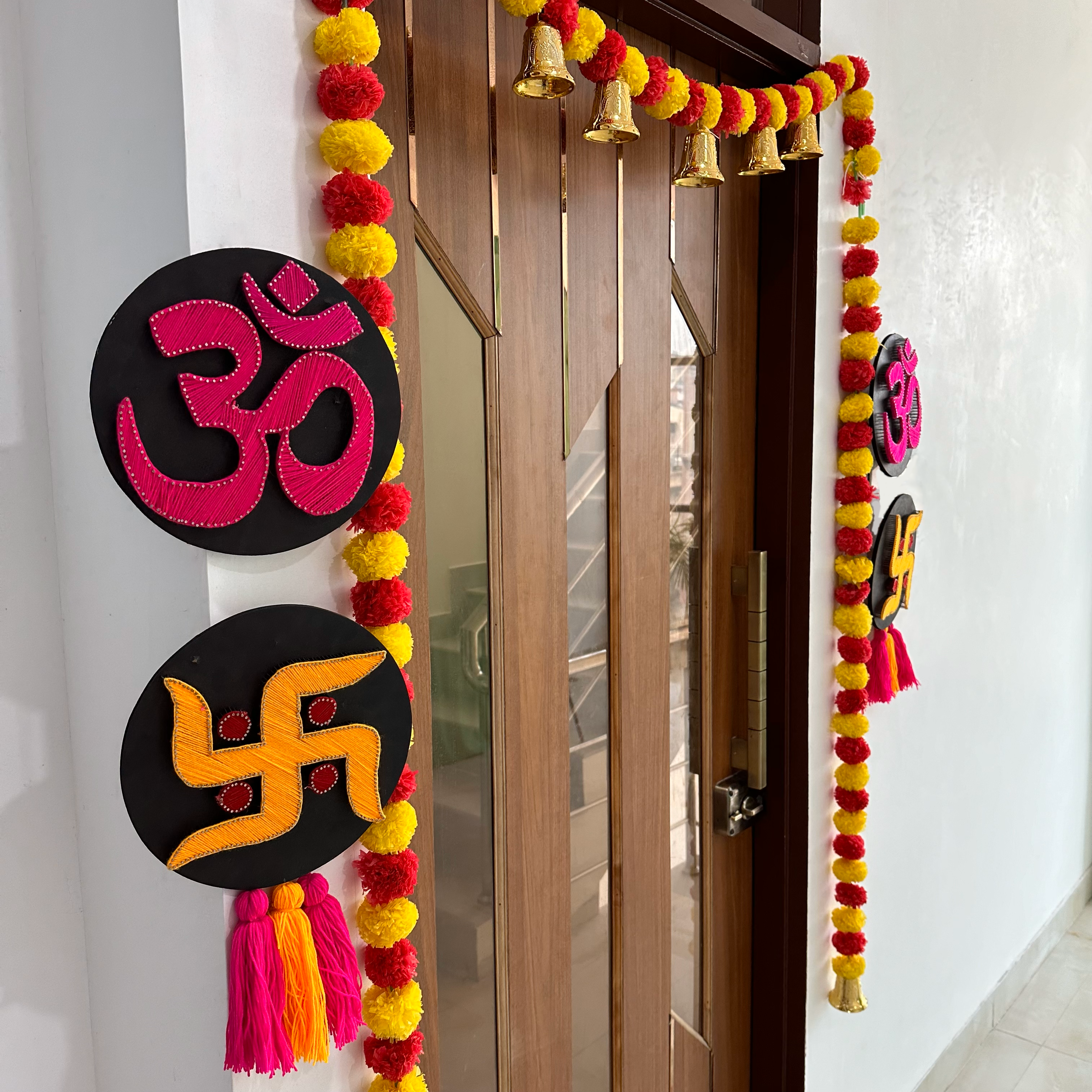 Sacred Symbols: Om & Swastik Wall Decor