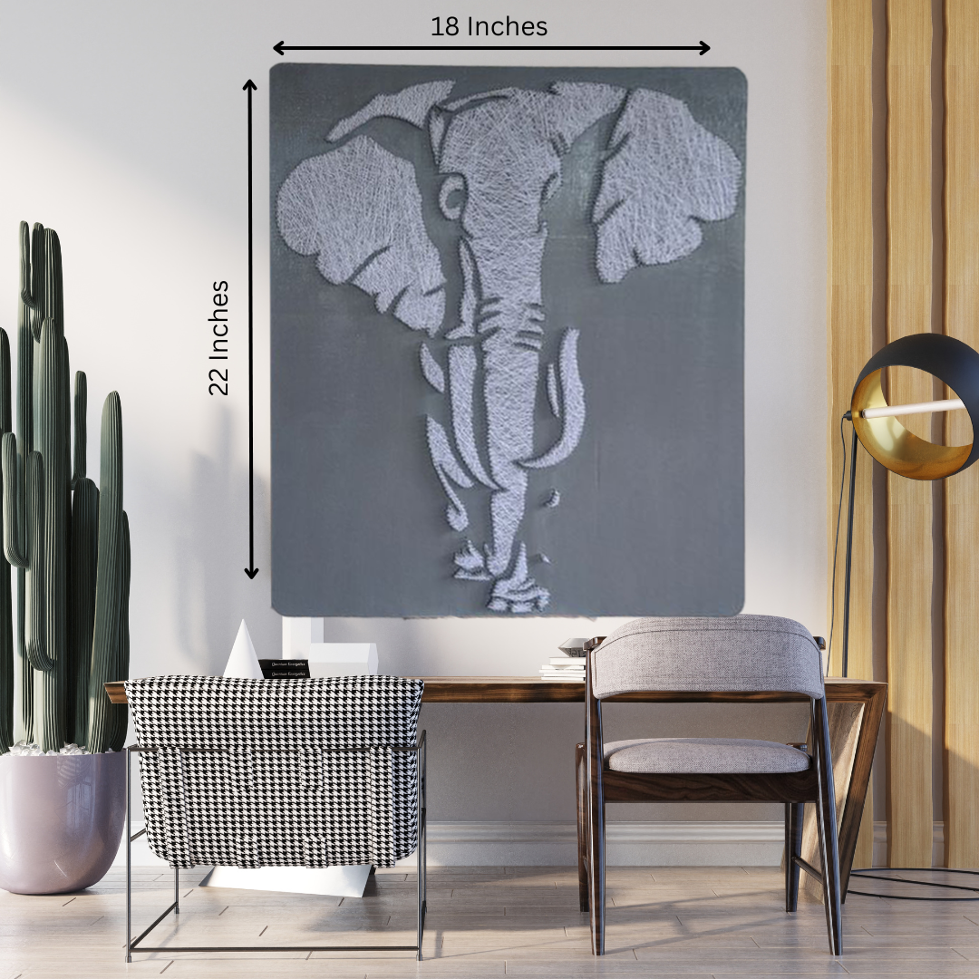Graceful Giants: Elephant Portrait String Art