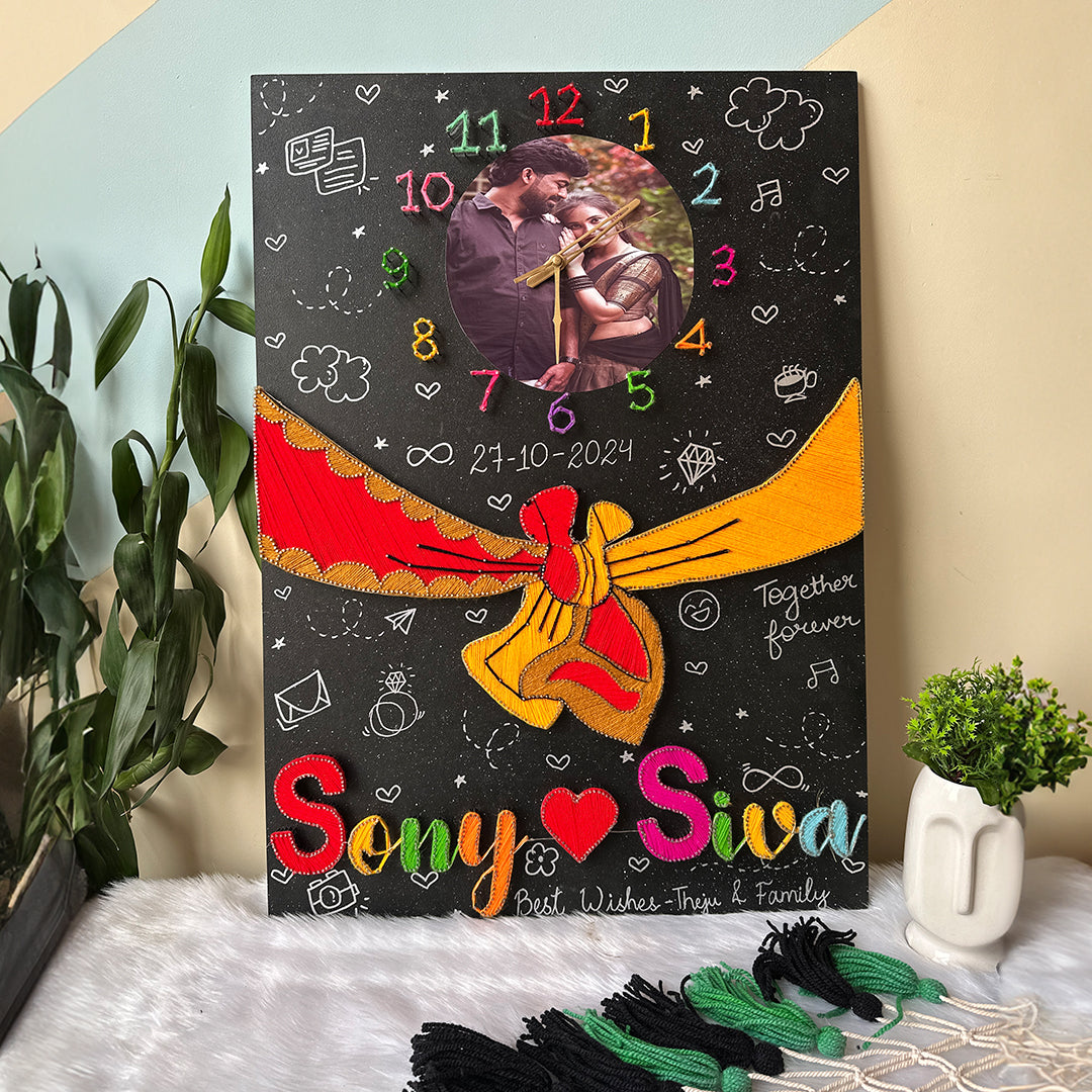 Custom String Art Clock With Gathbandhan: A Perfect Wedding Gift