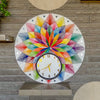 Handmade Thread and Nail Wall Clock, Multicolored Design