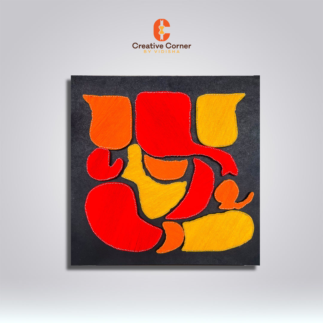 Divine Weavings: Ganesh Ji String Art Creation