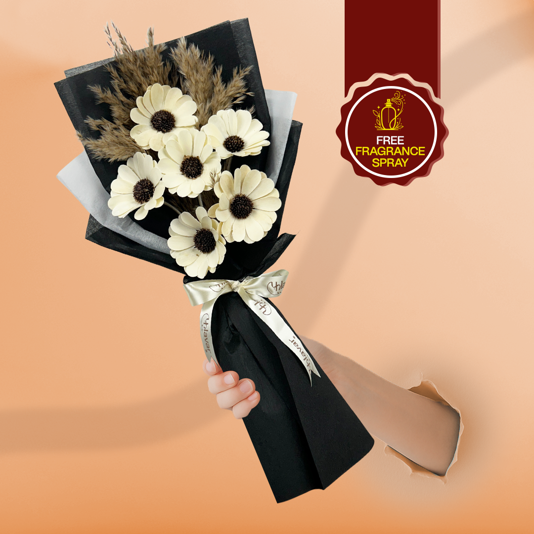 Daisy Dried Flower Bouquet - Elegant Set of 6