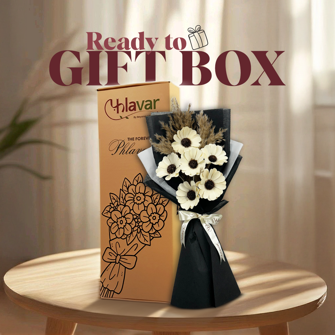 Daisy Dried Flower Bouquet - Elegant Set of 6