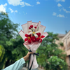 Red & White Crochet Lily Bouquet