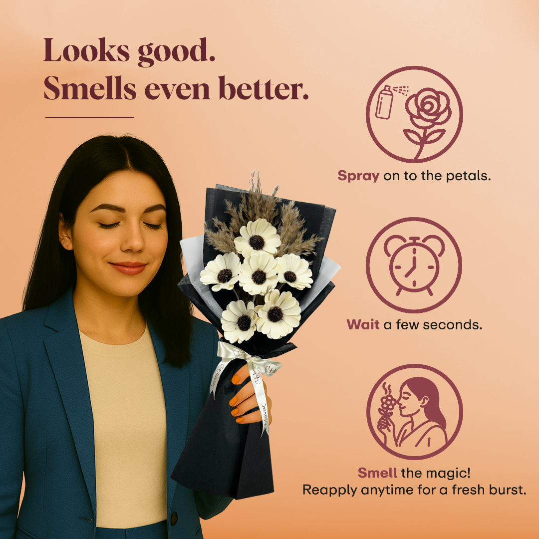 Daisy Dried Flower Bouquet - Elegant Set of 6