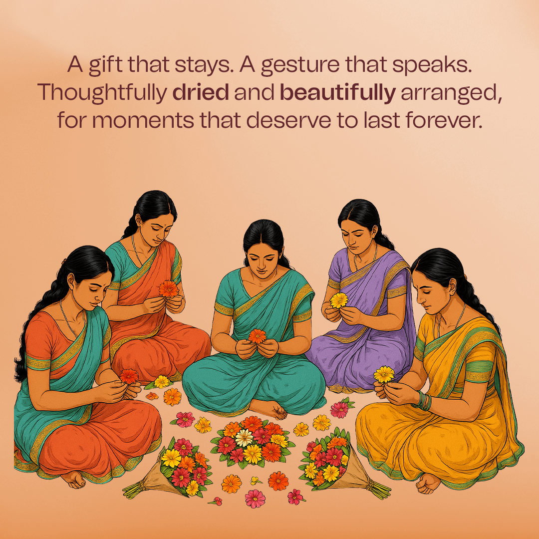 Daisy Dried Flower Bouquet - Elegant Set of 6