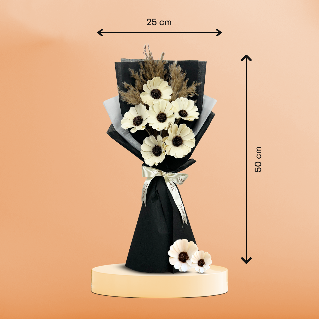 Daisy Dried Flower Bouquet - Elegant Set of 6
